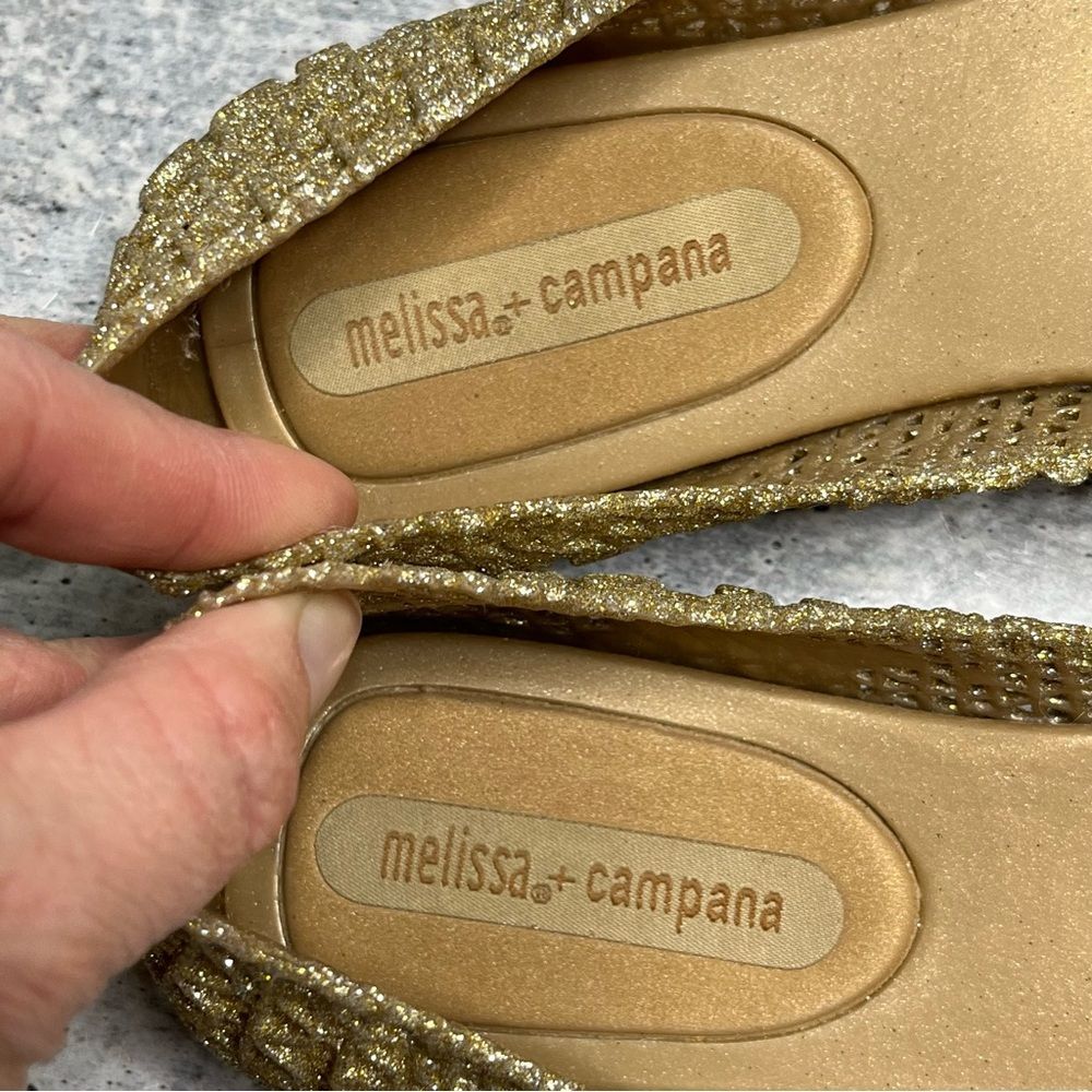 Melissa Campana Flats Gold 7 NEW - Picture 3 of 6
